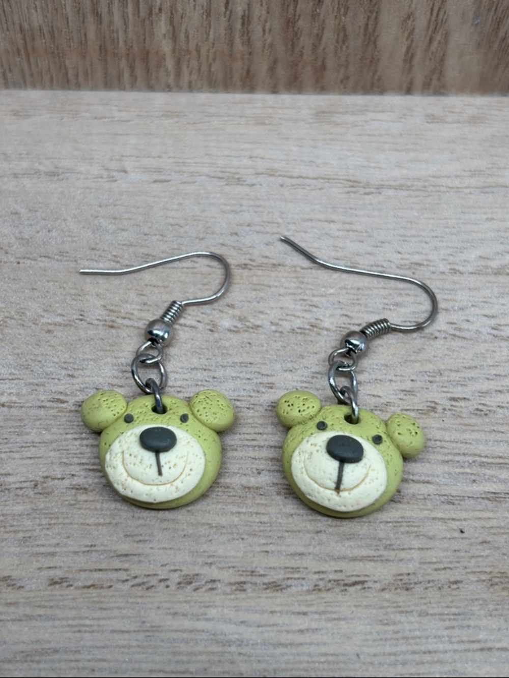Cute Green Bear Dog Earrings for Pets Accessories